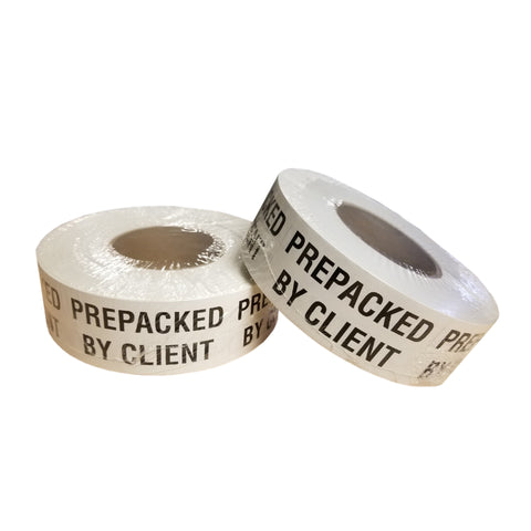 Label Roll - Prepacked By Client