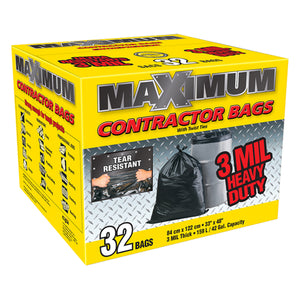 Maximum Contractor Garbage Bags - 33in x 48in Black