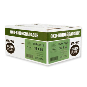 Dura Plus Elite OXO Biodegradable Garbage Bag - 35 x 50 inches - Black